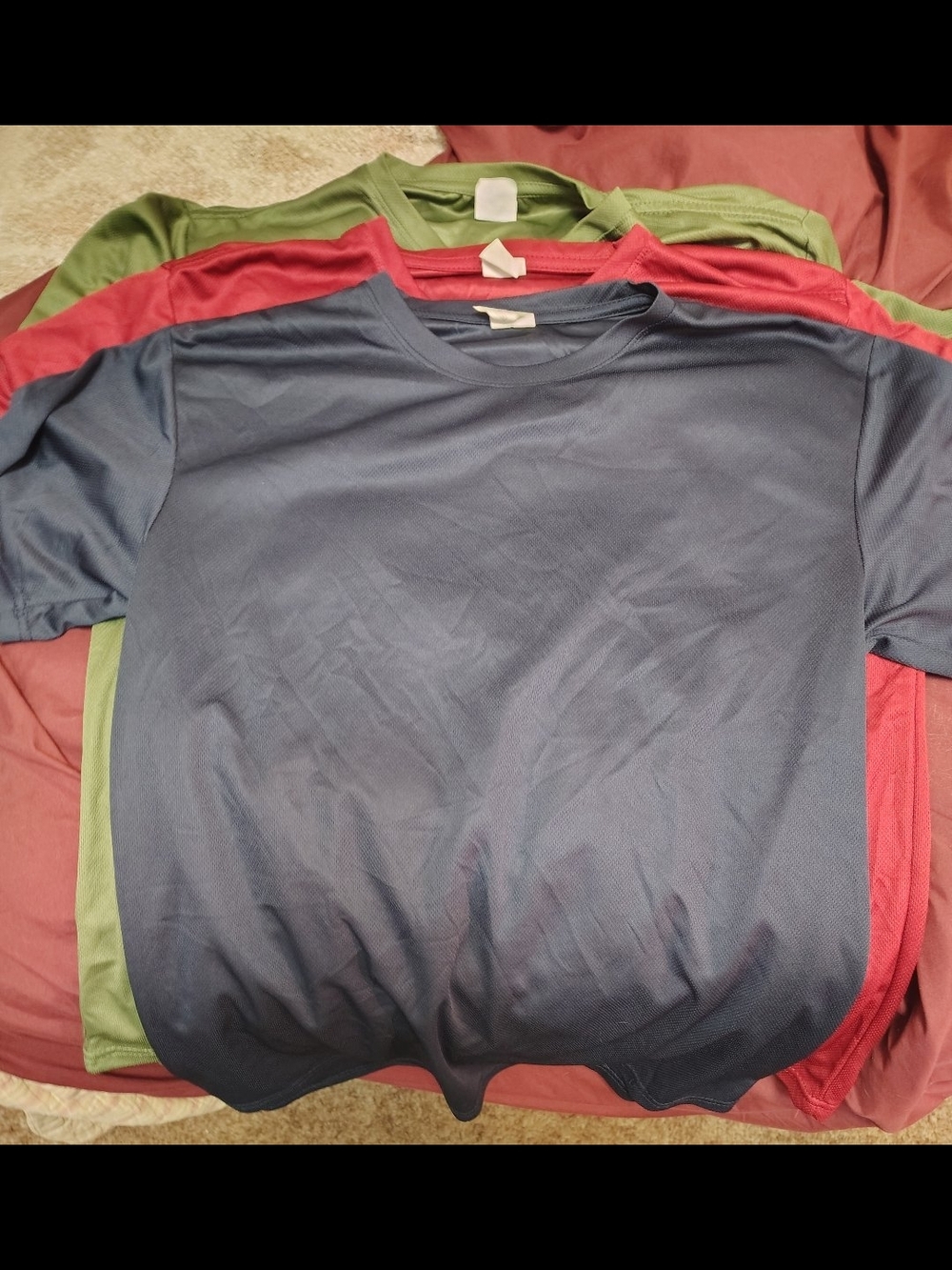 Mens Short-Sleeve Performance Tee - Navy, Red, Green